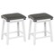 Costway 24'' Dining Bar Stool Set of 2 Counter Height Padded Seat Wood Frame Kitchen Brown/White